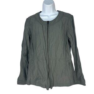 Eileen Fisher Womens Gray Zip Front Jacket Lightweight Size Medium